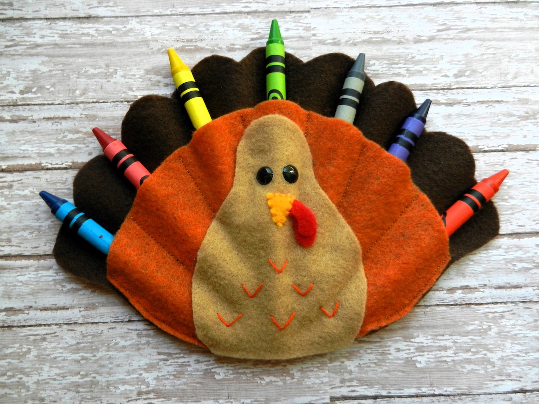 Felt Thanksgiving Turkey Crayon Holder Placemat Decoration Etsy