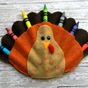 Thanksgiving Turkey Crayon Holder Placemat Decoration