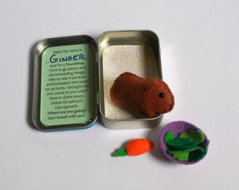 Felt Guinea Pig Travel Wee Altoid Tin Toy