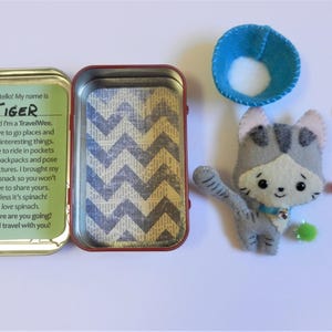 Felt Travel Wee Kitten and Cat Toy Altoid Tin Travel Toy