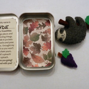 Felt Sloth Altoid Tin Pocket Travel Wee by LittleDear