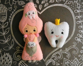 Felt Tooth Fairy Softie  Plushie Doll by Noialand