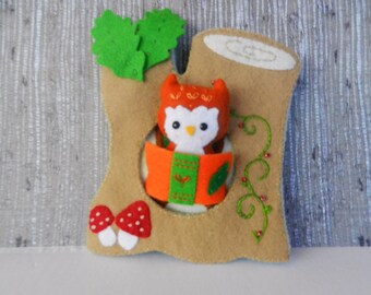 Felt Owl Quiet Activity Softie Plushie Book by Noialand