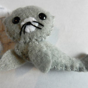 Felt Altoid Tin Travel Wee Eskimo Seal Pocket Toy by Fairy Shore image 5