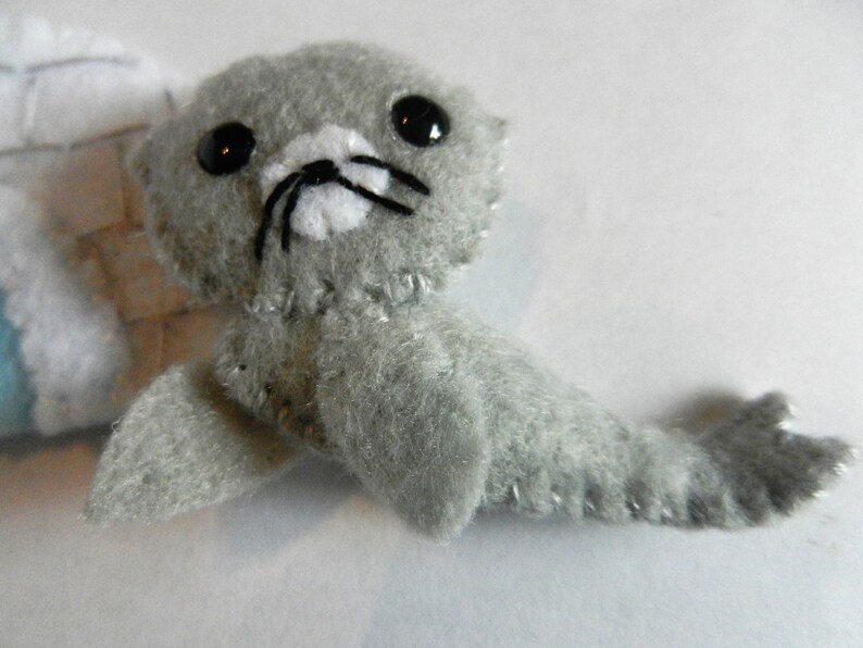 Felt Altoid Tin Travel Wee Eskimo Seal Pocket Toy by Fairy Shore image 5