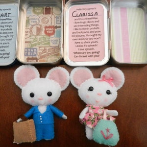 Felt Mouse Travel Wee Pocket Pal Altoid Tin Toy by Fairy Shore