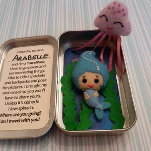 Felt Mini Mermaid Jellyfish Altoid Tin Travel Toy Pocket Pal