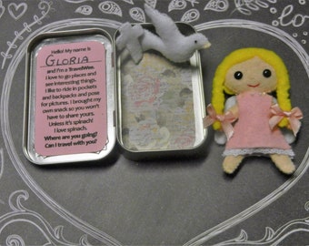 Felt Guardian Angel Dove & Cross Travel Wee Altoid Tin Toy