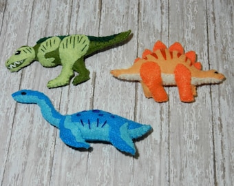 Felt Mini Dinosaur Skeleton Stego T-Rex Plesiosaur Plushie by LittleDear