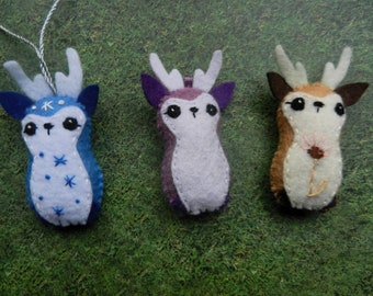 Felt Mini Woodland Deer Forest Plushie Ornament by Little Dear