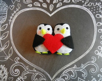 Felt Valentine Love Bird Penguins by MaisieMoo