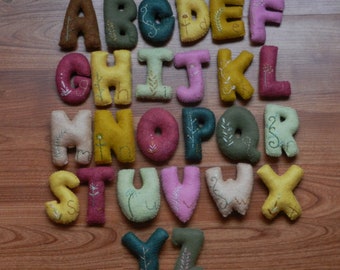 Felt Nursery Letter Educational ABC Plushies by LittleDear