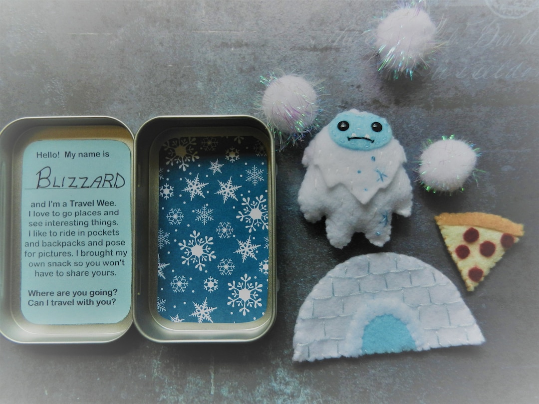 Felt Yeti Abominable Snowman Altoid Tin Toy Travel Wee Etsy