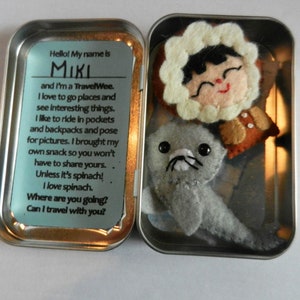 Felt Altoid Tin Travel Wee Eskimo Seal Pocket Toy by Fairy Shore image 9