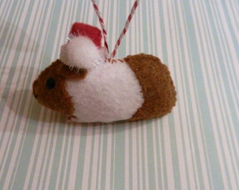 Felt Santa Guinea Pig Christmas Ornament