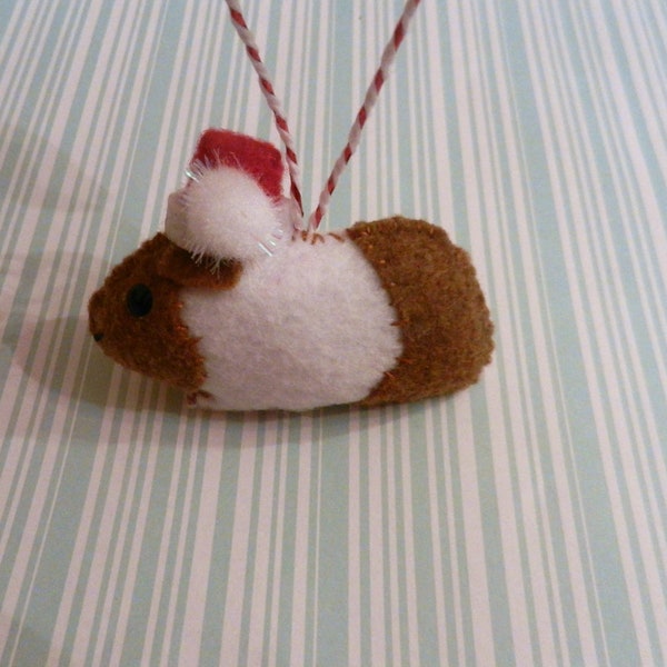 Felt Santa Guinea Pig Christmas Ornament