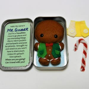 Felt Christmas Gingerbread Boy  or Girl Travel Wee by Typing With Tea