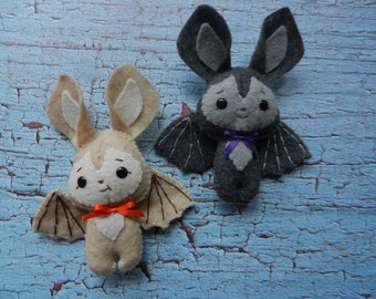 Felt  Bats Fall Decoration Ornament Softie Plushie by Noialand