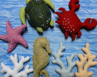 Felt Under the Sea Ocean Baby Mobile Plushie Set by MyFeltRoom