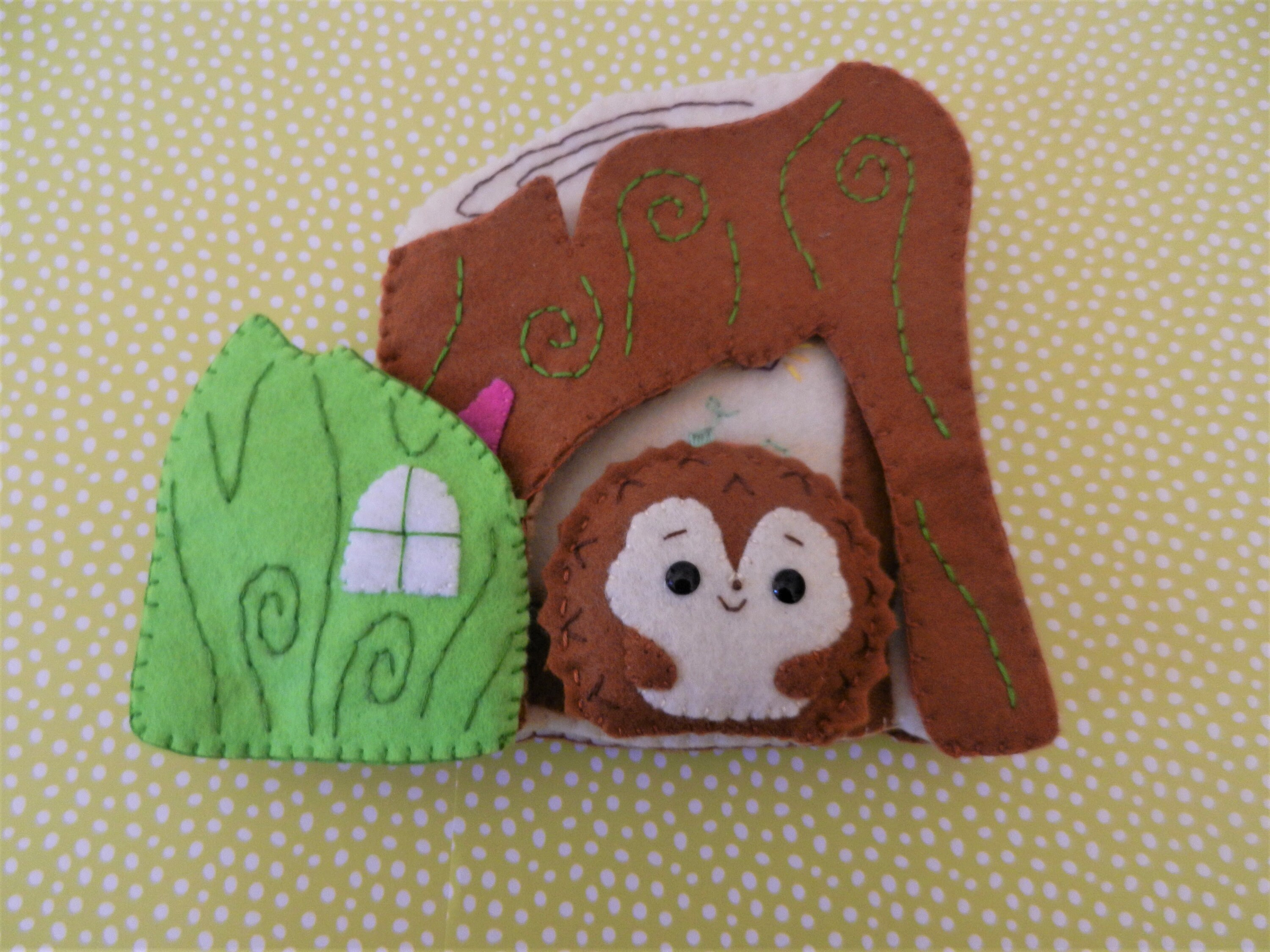 Felt Woodland Hedgehog Stump Activity Book by Noialand