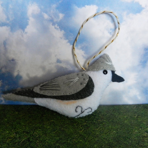 Felt Tufted Titmouse Bird Ornament