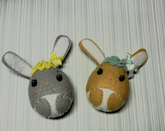 Felt Easter Egg Bunny Rabbit Plushie by Pandelza