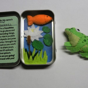 Felt Altoid Tin Frog & Pond Travel Wee Travel Toy