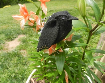 Felt Raven Crow BlackBird Ornament Plushie Softie