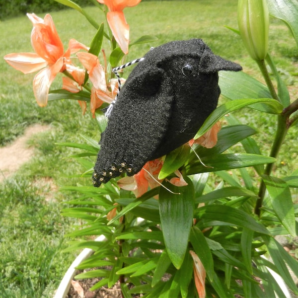 Felt Raven Crow BlackBird Ornament Plushie Softie