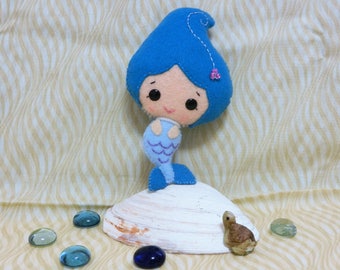 Felt Mermaid Seaside Ocean Softie Plushie Doll by Noialand