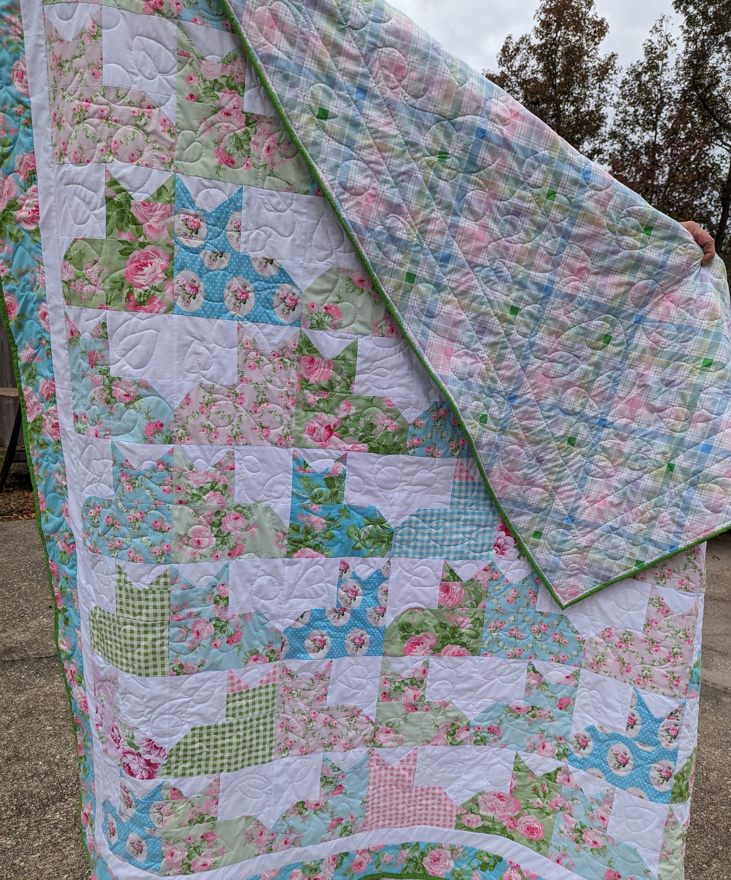 NEW Shabby Chic Country Roses Cat Quilt Queen Full Twin Etsy