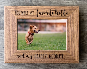Pet Loss Picture Frame - Pet Grief Picture Frame / Dog Picture Frame / Pet Memorial Photo Frame / Cat Loss Frame / Walnut Wood Picture Frame