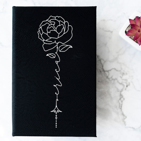 Personalized Journal - Customized Notebook / Gratitude Journal / Prayer Journal / Personalized Journal for Men & Women / Flower Journal Book