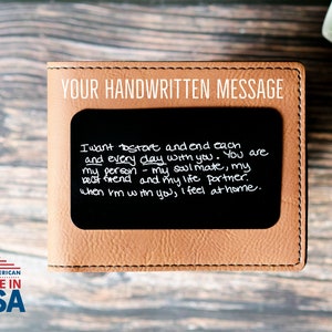 Valentine&#39;s Day Gift for Him, Personalized It with Your Handwritten Message Metal Wallet Card Extra Special Touch, Boyfriend Gift, USA Made