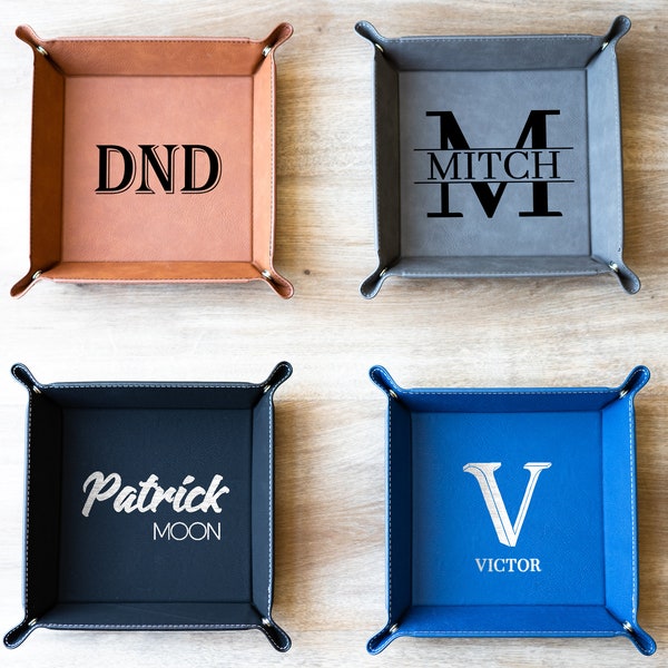 Personalized Catchall Tray - Custom Valet Snap Tray / Desk Organizer / Bedside Tray / Jewelry Valet Organizer / Bridesmaid & Groomsman Gift