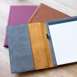 Personalized Padfolio - Custom Portfolio / Engraved Notepad / Refillable Notebook / Monogrammed Minimalist Notepad for Men and Women