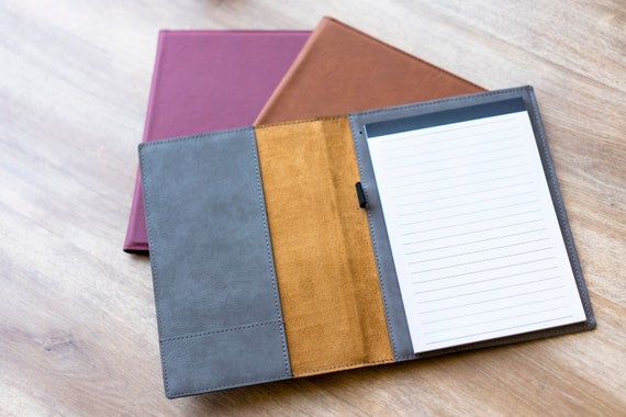 Personalized Padfolio - Custom Portfolio / Engraved Notepad / Refillable Notebook / Monogrammed Minimalist Notepad for Men and Women