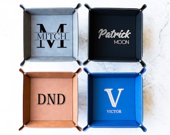 Personalized Vanity Tray - Catchall Tray / Custom Valet Snap Tray / Desk Organizer  / Jewelry Valet Organizer / Bridesmaid & Groomsman Gift