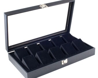 Personalized Black Watch Box with Latch - Holds 10, Watch Case, Watch Organizer, Watch Storage, Engraved, Monogram, Custom Designs