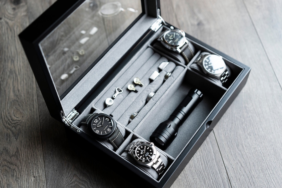 Personalized Wood Jewelry Box Watch Case, Earring Ring Bracelet Box