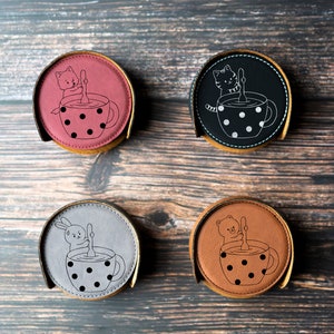 Personalized Animal Coasters - Set of 6 / Coffee Drink Coaster / Cute Dog Coasters / Animal Coasters / Cute Animal Coasters / Cat Coasters