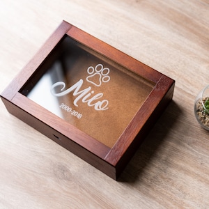 Custom Wood Pet Keepsake Box - Pet Memory Box, Cat Dog Pet Loss Gifts, Pet Sympathy Gift, Pet Memorial Box, Personalized Cat Dog Urn, Love