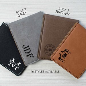 Monograma Wallet - Monedero personalizado para hombres Mujeres / Monedero personalizado para hombres / Monedero delgado para hombres bi-fold / Monedero minimalista / Monedero grabado