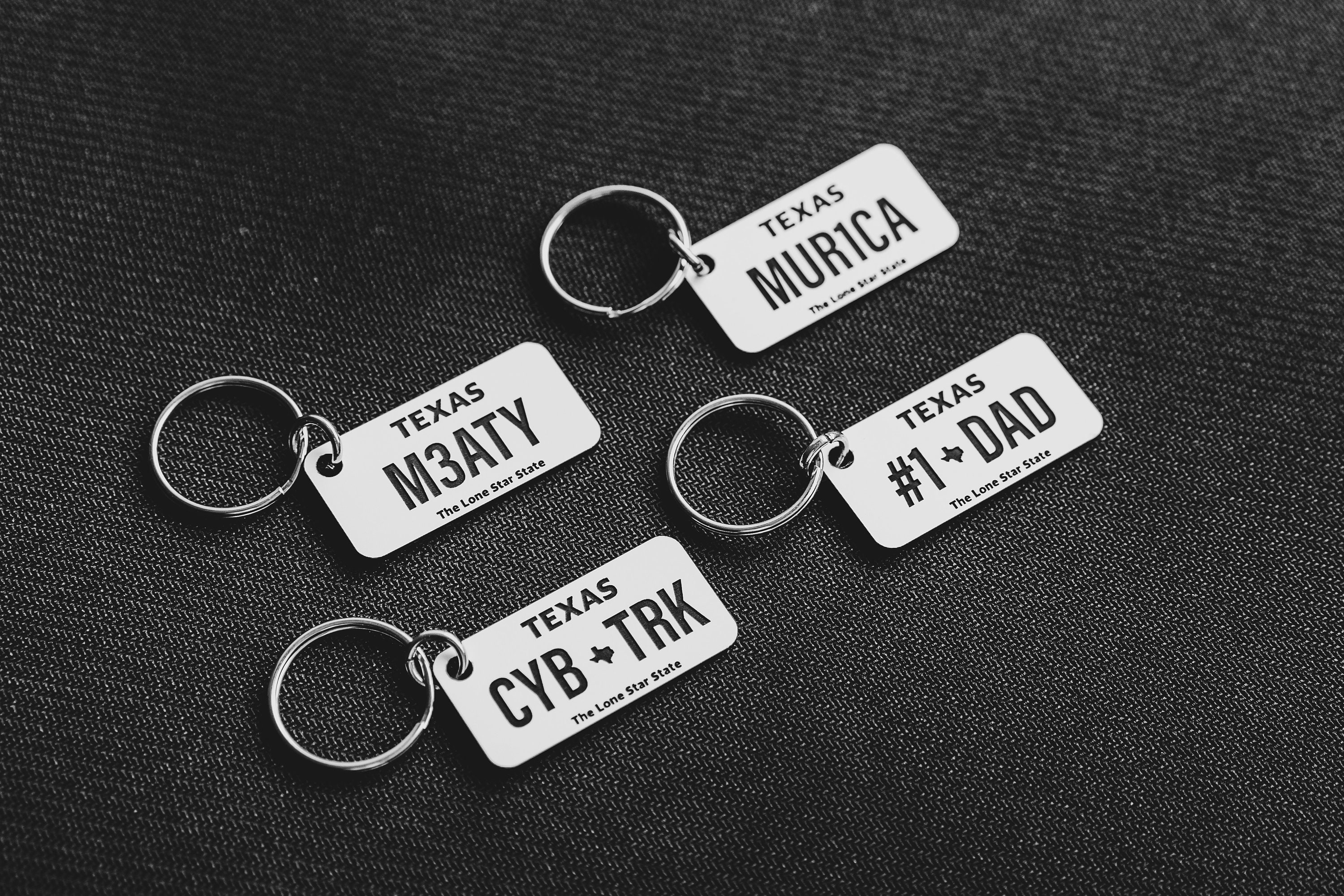 Pink Texas License Plate Keychain, Customizable Personalized Engraved ...