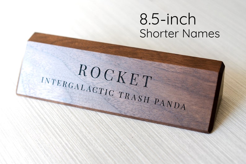 Name Plate With Business Card Holder Personalized Name Plate Etsy