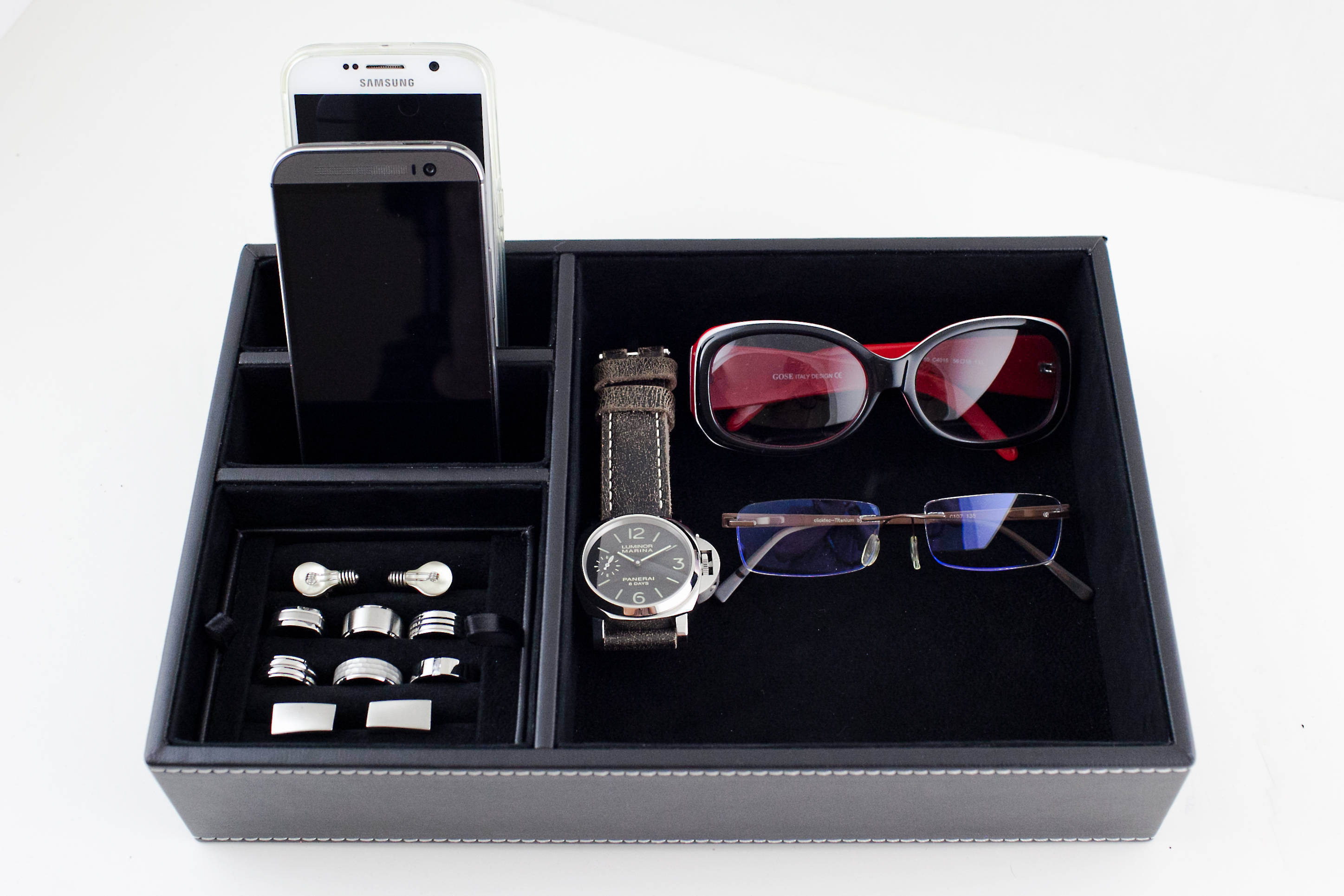 Black Leather Dresser Valet Box - Etsy Black Leather Dresser Valet Box - Etsy