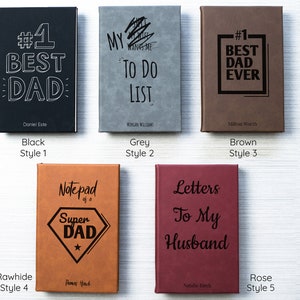 Personalized Journal - Father&#39;s Day Custom Journal / Monogrammed Journal / Gift for Mom & Dad Hard Cover Notebook / Journal for Dad Father