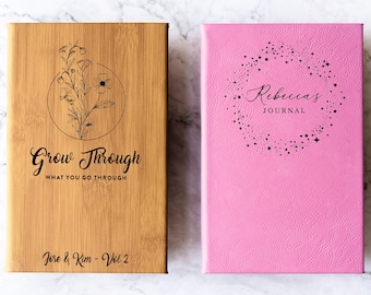 Journal personnalisé - Journal personnalisé en cuir végétalien / Journal à monogramme / Journal minimaliste pour homme et femme / Cahier à couverture rigide