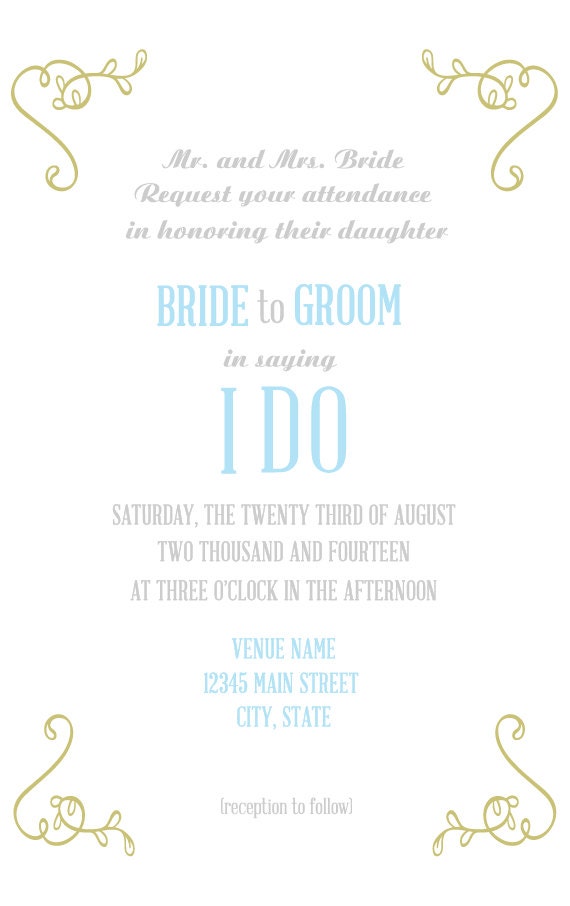 Items similar to DIY Printable I DO Invitation Set on Etsy