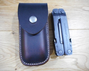 Leatherman Super tool 300 Crazy Horse leather sheath. plain flap. Sheath only.